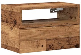 Antik fa színű falra szerelhető éjjeliszekrény 45x26x28,5 cm