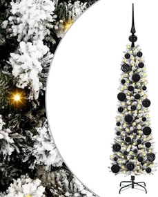 vidaXL Mű karácsonyfa 150 LED-del Fehér 120 cm PVC és Fém és Műanyag