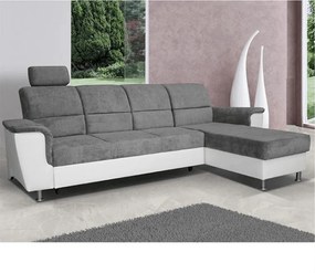 Kissarok, textilbőr fehér/szövet szürke, jobbos, SANTIAGO