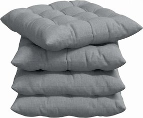 vidaXL Ülőpárnák 4 pcs Világosszürke 40 x 40 x 6 cm szövet