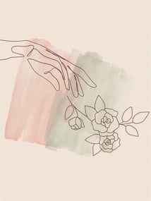 Fotótapéta flizelina Rózsa akvarell minimalizmus japán tapintás 184x254 +ragasztó