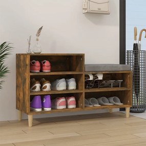 füstös tölgy színű szerelt fa cipősszekrény 102 x 36 x 60 cm