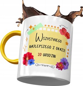 Sárga Bögre Születésnapra 20 20. 20-as Ajándék Nyomtatott Fotóval