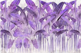 Kép - Lila levelek vakolatban (90x60 cm)