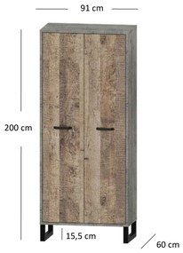 Ruhásszekrény Bennie (szürke + homok tölgy). 1052760