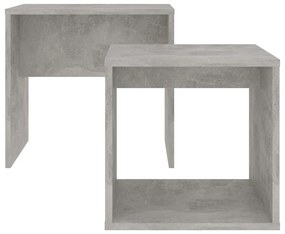 Betonszürke szerelt fa dohányzóasztal szett 48 x 30 x 45 cm