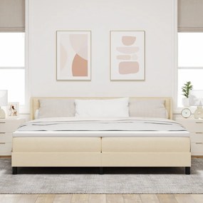 Boxspring ágy matraccal, Krém színben, 200 x 200 cm - Szövet