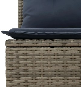 10 részes szürke polyrattan kerti ülőgarnitúra párnával