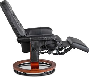 Forgó masszázsfotel fűtéssel fekete műbőr – WEST