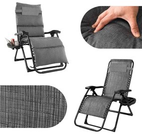 Párnázott zéró gravitáció szék, több színben-szürke