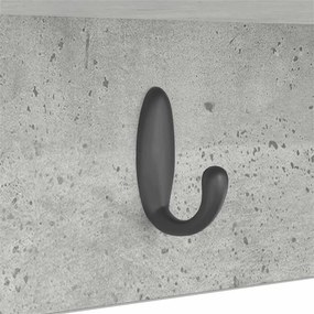Fali Kabáthorog polcokkal Beton szürke 75 x 16 x 26 cm Faanyag
