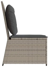 Kerti kanapé párnával Világosszürke Poli rattan