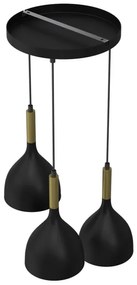 Csillár zsinóron NOAK 3xE27/15W/230V fekete/arany