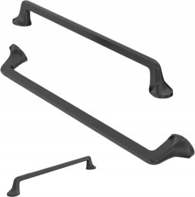 Fekete Konyhaszekrény Fogantyú Bútorfogantyúk 10 db Matt Fekete Acél