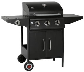 GÁZGRILLKOCSI GRILLCHEF 3.1 3+1 ÉGŐS ZOMÁNCOZOTT ACÉLRÁCSOKKAL