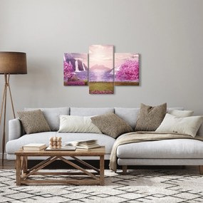 Rózsaszín fák képe fóval (90x60 cm)