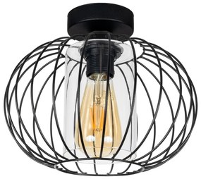 HEXE Felületre szerelhető csillár CORRINI 1xE27/60W/230V átm. 25 cm fekete/átlátszó HX0186