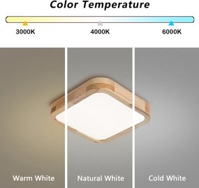 BRILAGI - WOODLINE SQUARE LED mennyezeti lámpa 32W/230V 3000/4000/6000K tölgy 30x30
