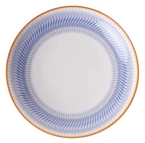24 darabos étkészlet, kék/narancssárga, porcelán