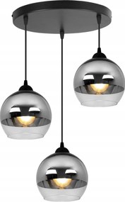 Mennyezeti Lámpa Lógó Csillár Hármas Plafon Üveg Lámpabúra Króm Glamour