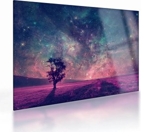 Kép - természetfeletti éjszakai égbolt (üvegen) (70x50 cm)