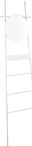Glint fehér dekoratív létra tükörrel - Leitmotiv