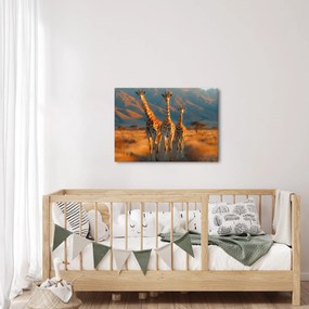 Kép - Zsiráfok a legelőn (70x50 cm)