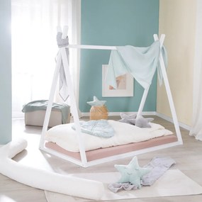 Fehér házikó alakú gyerekágy 70x140 cm Montessori – Roba