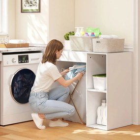 Mosógép feletti szekrény, WC feletti fürdőszobai szervező nyitott tárolórekeszekkel a fürdőszobába, fehér