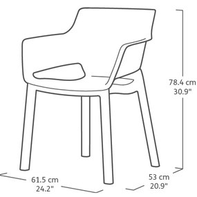 Sötétszürke műanyag kerti szék Elisa – Keter