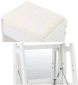 2 polcos keskeny sminkasztal székkel, 60 x 40 x 180 cm