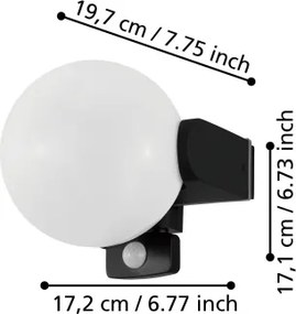 Eglo 99573 - Kültéri fali lámpa érzékelővel RUBIO 1xE27/15W/230V IP44