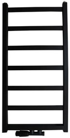 Regnis DEX, fűtőelem 430x730mm központi csatlakozással 50mm, 396W, fekete matt, DEX70/40/D5/FEKETE