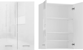 Pola mini DD felső fürdőszoba szekrény, fényes fehér