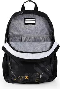 Hátizsák, iskolatáska, cipzáras, GABOL Byte, fekete, geometrikus mintás (GA238640F)