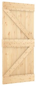 tömör fenyőfa tolóajtó fémszerelék szettel 95 x 210 cm