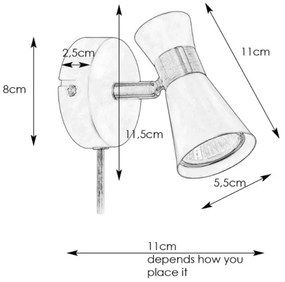 Markslöjd 108625 - Fali spotlámpa FOLIE 1xGU10/7W/230V fekete/sárgaréz