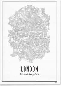 Poszter London Várostérkép 50x70 cm keret nélkül Wijck