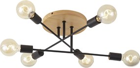 Art Deco mennyezeti lámpa fekete fa elemekkel, 6 ágú - Sydney