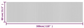 négyszögletű barna bambusz szőnyeg 80 x 300 cm