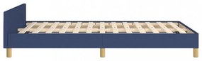 kék szövet ágykeret fejtámlával matrac nélkül 120 x 200 cm
