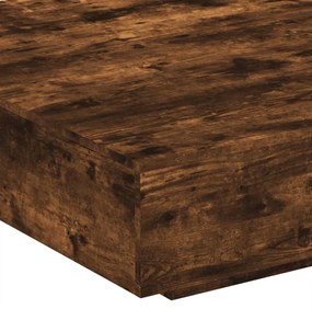 füstös tölgy színű dohányzóasztal LED-lámpákkal 100x100x31 cm