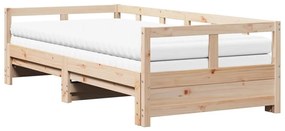 tömör fenyőfa kihúzható kanapéágy matracokkal 90 x 200 cm