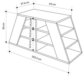 Cipőtároló (cipősszekrény) Tölgyeki 1 (tölgy + fehér). 1094604