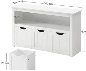 SORELL fehér polcos szekrény