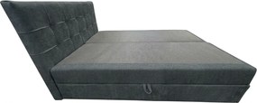 Kárpitozott boxspring ágy DIRELIS VIBE 140x200 cm sötétszürke Matrac: Bonell rugós matrac