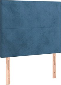 sötétkék bársony fejtámla 100x5x118/128 cm