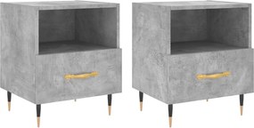 vidaXL 2 db betonszürke szerelt fa éjjeliszekrény 40 x 35 x 47,5 cm