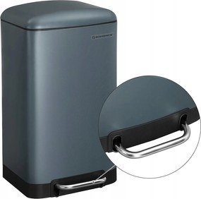 Szelektív Fém Szemeteskosár 30L Szürke