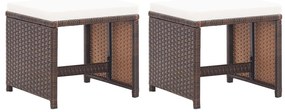 vidaXL 2 db barna polyrattan kerti ülőke párnával